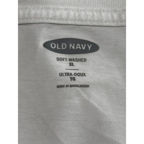 Old Navy Mens Soft-Washed V-Neck T-Shirt XL White - Picture 3 of 9